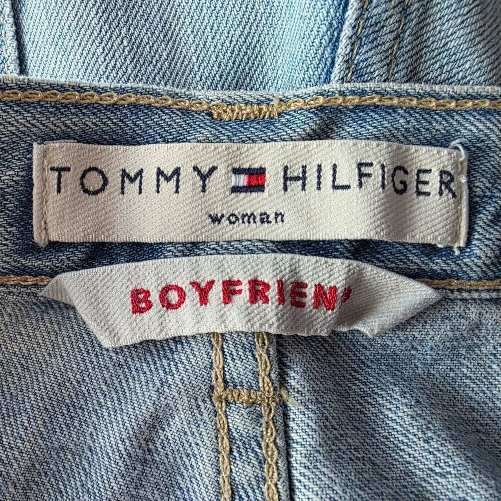 Vintage Tommy Hilfiger Womens 14 Shorts Boyfriend Denim Jean Distressed Y2K